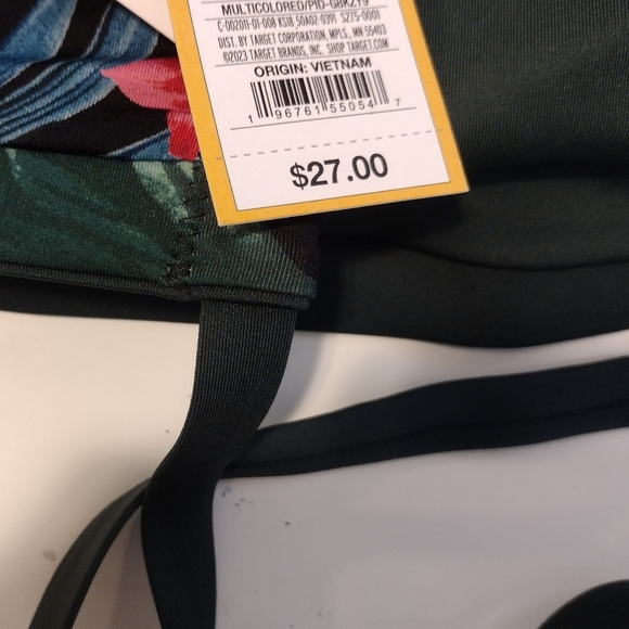 Kona Sol size D/DD Tropical Palm print swim top - Picture 3 of 7